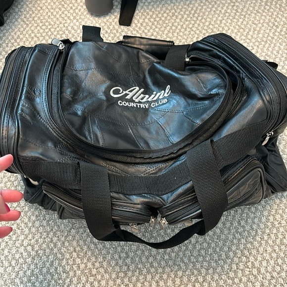 Other - Black Leather Duffel Bag, USED ONCE!!!